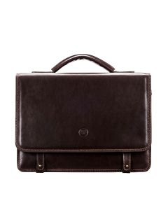 Luxuriöse braune italienische Leder-Businesstasche