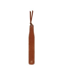 premium italian leather bookmark in tan brown
