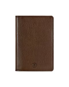 Best quality soft Italian leather passport holder for men with orange milled lining