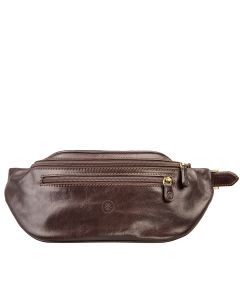 Hochwertige braune italienische Leder-Bauchtasche für Herren