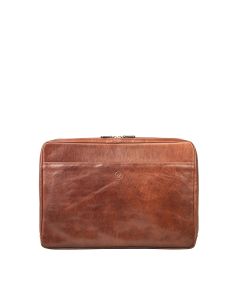 Laptoptasche für 17-Zoll-Laptops, gefertigt aus hochwertigem, pflanzlich gegerbtem italienischem Vollnarbenleder