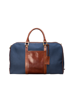 Hochwertige Reisetasche aus Canvas und Leder mit abnehmbarem, gepolstertem Schultergurt