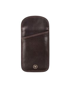 dark brown luxury leather simple glasses sleeve