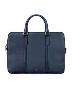 Ladies navy saffiano leather laptop case for upto 16" macbook pro