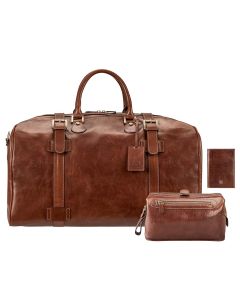The World Traveller Luxury 3 Piece Luggage Set With Large Holdall, Passport Holder and Large Washbag