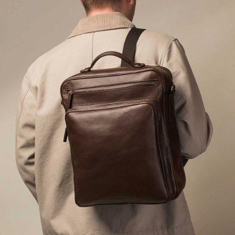 Luxuriöser Leder-Laptop-Rucksack für Herren
