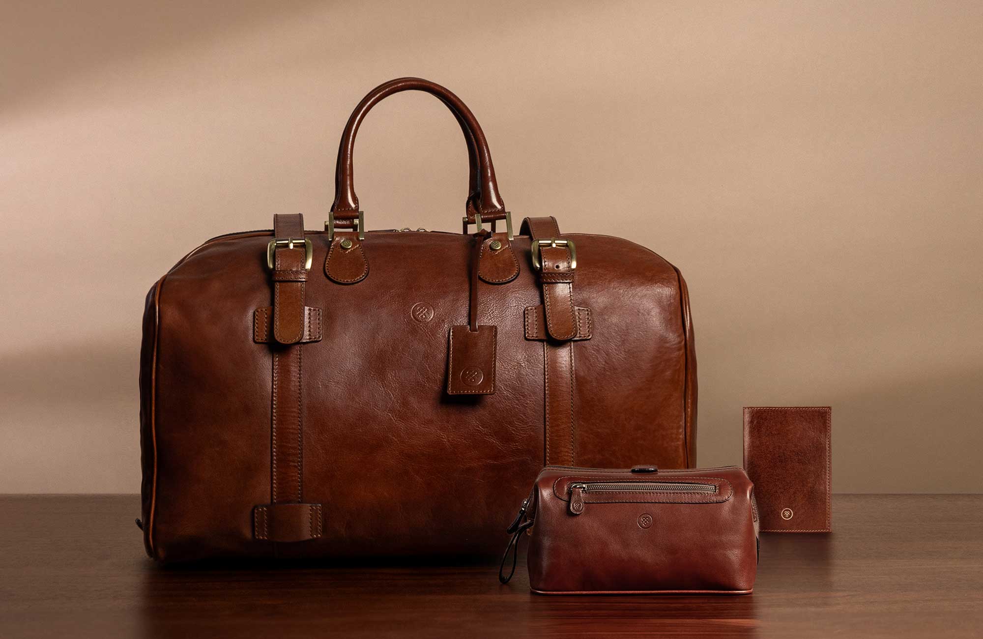 leder reisegepack set weltreisender
